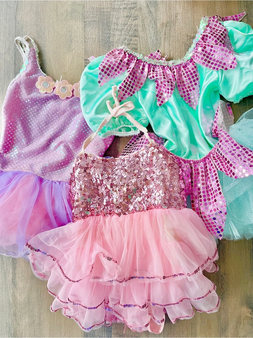 3 dance costumes Pink Aqua Kids' Costume Dress Set - Sequin Tutu 2 4 6 girls!!